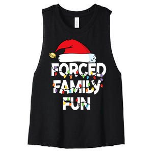 Forced Family Fun Christmas Pajamas Women's Racerback Cropped Tank