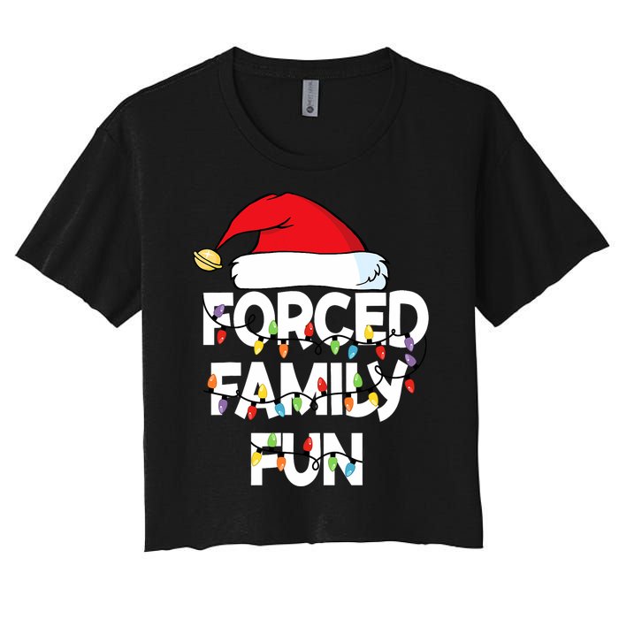 Forced Family Fun Christmas Pajamas Women's Crop Top Tee