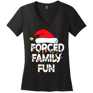 Forced Family Fun Christmas Pajamas Women's V-Neck T-Shirt