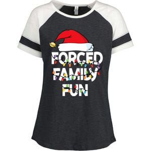 Forced Family Fun Christmas Pajamas Enza Ladies Jersey Colorblock Tee