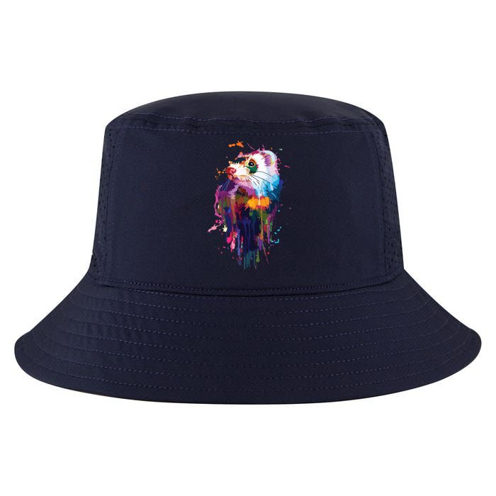 Ferret Face Graphics Hand Drawn Splash Art Ferret Pet Lover Cool Comfort Performance Bucket Hat