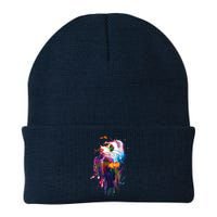 Ferret Face Graphics Hand Drawn Splash Art Ferret Pet Lover Knit Cap Winter Beanie