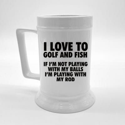 Funny Fishing Gift And Golf Gag Gift Adult Humor Premium Gift Beer Stein