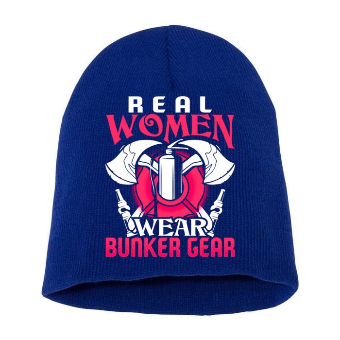 Firefighter Funny Gift Real Wear Bunker Gear Fire Fighter Gift Short Acrylic Beanie