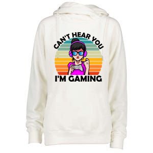 Funny Funny Gift For Friends Cant Hear You Im Gaming Gamer Gift Womens Funnel Neck Pullover Hood