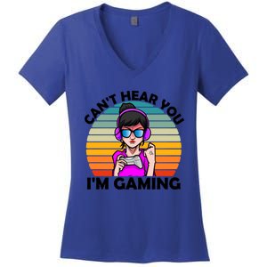 Funny Funny Gift For Friends Cant Hear You Im Gaming Gamer Gift Women's V-Neck T-Shirt