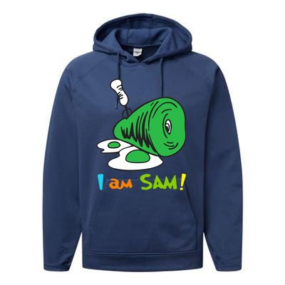 Funny Fried Green Ham And Eggs Days I Am Sam Performance Fleece Hoodie