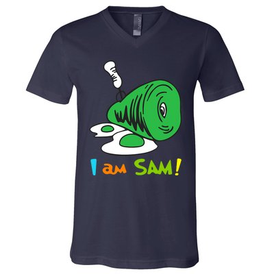 Funny Fried Green Ham And Eggs Days I Am Sam V-Neck T-Shirt