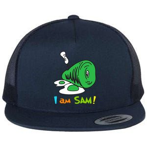 Funny Fried Green Ham And Eggs Days I Am Sam Flat Bill Trucker Hat