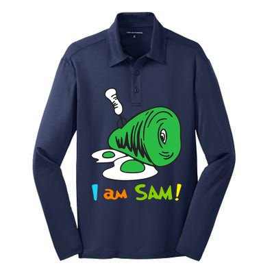 Funny Fried Green Ham And Eggs Days I Am Sam Silk Touch Performance Long Sleeve Polo