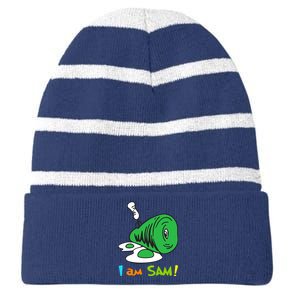 Funny Fried Green Ham And Eggs Days I Am Sam Striped Beanie with Solid Band