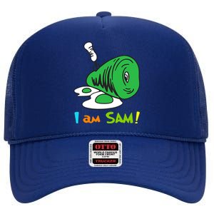 Funny Fried Green Ham And Eggs Days I Am Sam High Crown Mesh Back Trucker Hat