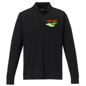 Funny Fried Green Ham And Eggs Days I Am Sam Performance Long Sleeve Polo