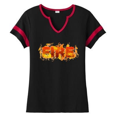 Fire Family Group Couple Matching Diy Lazy Halloween Ladies Halftime Notch Neck Tee