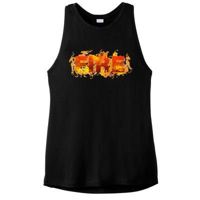 Fire Family Group Couple Matching Diy Lazy Halloween Ladies PosiCharge Tri-Blend Wicking Tank