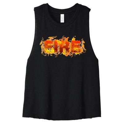 Fire Family Group Couple Matching Diy Lazy Halloween Women's Racerback Cropped Tank