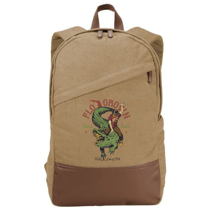 Funny Flo Grown Florida Rodeo Cotton Canvas Backpack