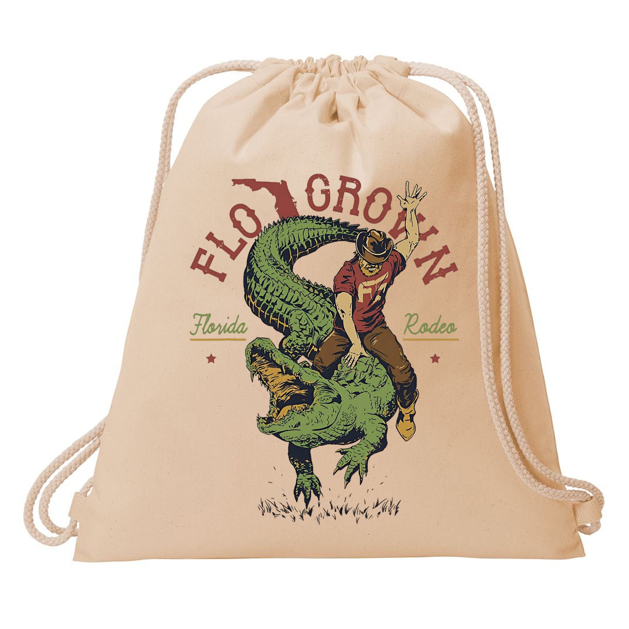 Funny Flo Grown Florida Rodeo Drawstring Bag