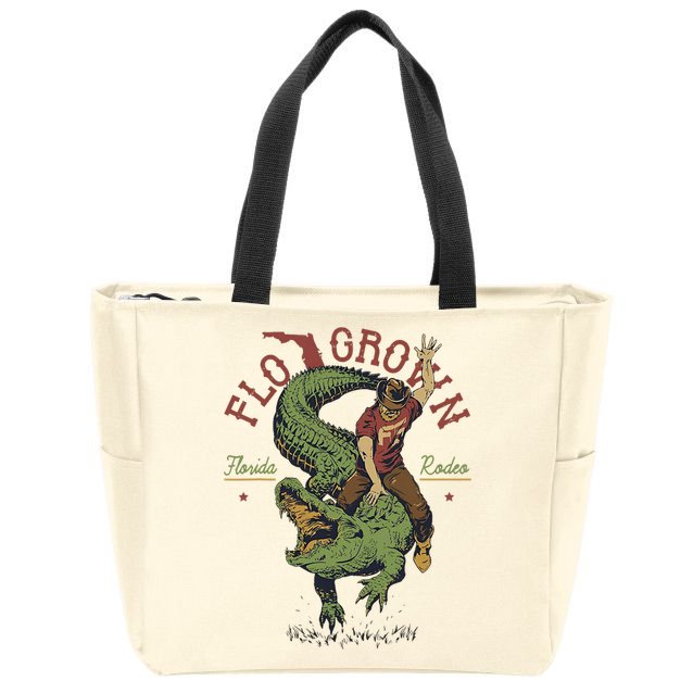 Funny Flo Grown Florida Rodeo Zip Tote Bag