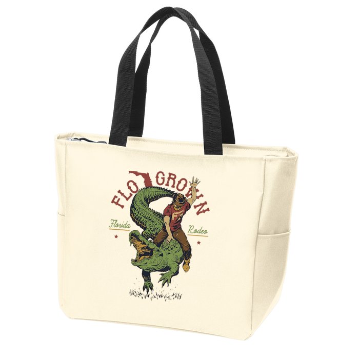 Funny Flo Grown Florida Rodeo Zip Tote Bag