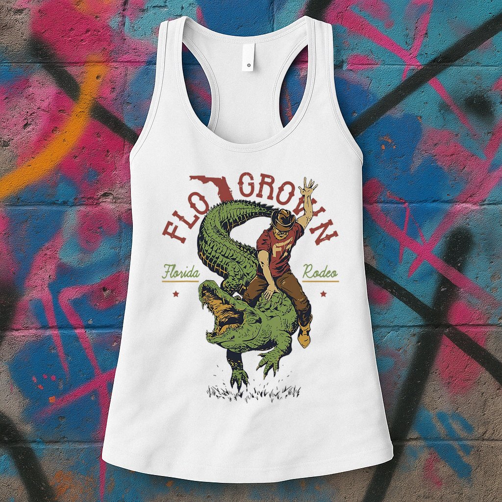 Funny Flo Grown Florida Rodeo Womens Tank Top