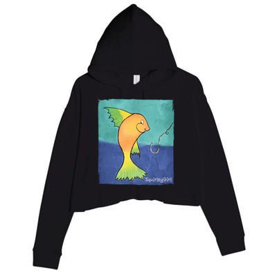 Funky Fish Great Gift Crop Fleece Hoodie