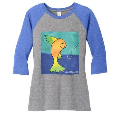 Funky Fish Great Gift Women's Tri-Blend 3/4-Sleeve Raglan Shirt