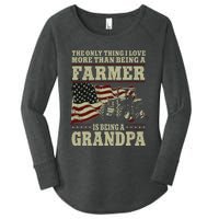 Farming Farmer Grandpa Vintage Tractor American Flag The Women's Perfect Tri Tunic Long Sleeve Shirt