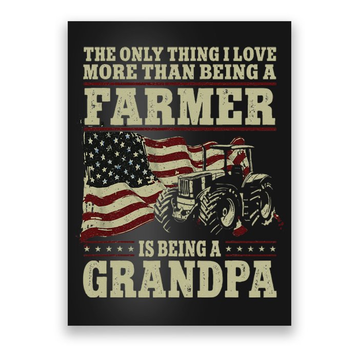 Farming Farmer Grandpa Vintage Tractor American Flag The Poster