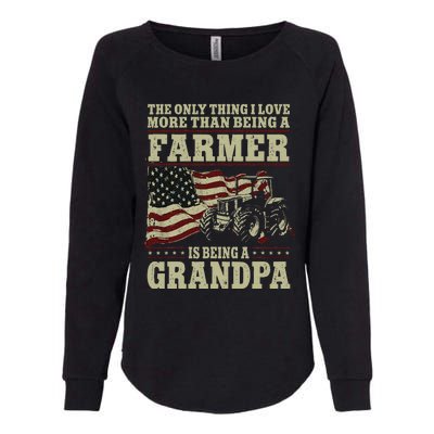 Farming Farmer Grandpa Vintage Tractor American Flag The Womens California Wash Sweatshirt