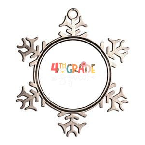 Funny Fourth Grade Back To School Groovy 4Th Grade Squad Gift Metallic Star Ornament