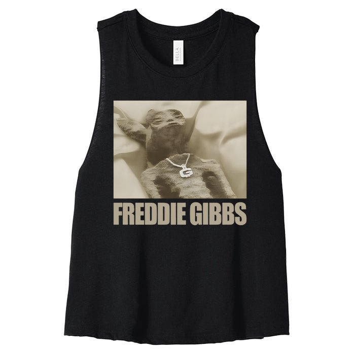 Freddiegibbs Freddie Gibbs Space Rabbit Women's Racerback Cropped Tank