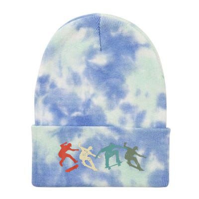 Funny Funny Gift Skateboard Skateboarding Retro Gift For Skateboarders Gift Tie Dye 12in Knit Beanie