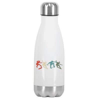 Funny Funny Gift Skateboard Skateboarding Retro Gift For Skateboarders Gift Stainless Steel Insulated Water Bottle