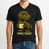 Fossil Fueled Grumpy V-Neck T-Shirt