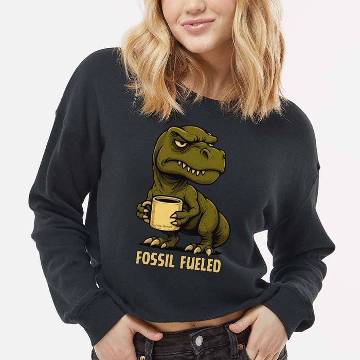 Fossil Fueled Grumpy Cropped Pullover Crew
