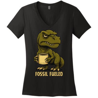 Fossil Fueled Grumpy Women's V-Neck T-Shirt