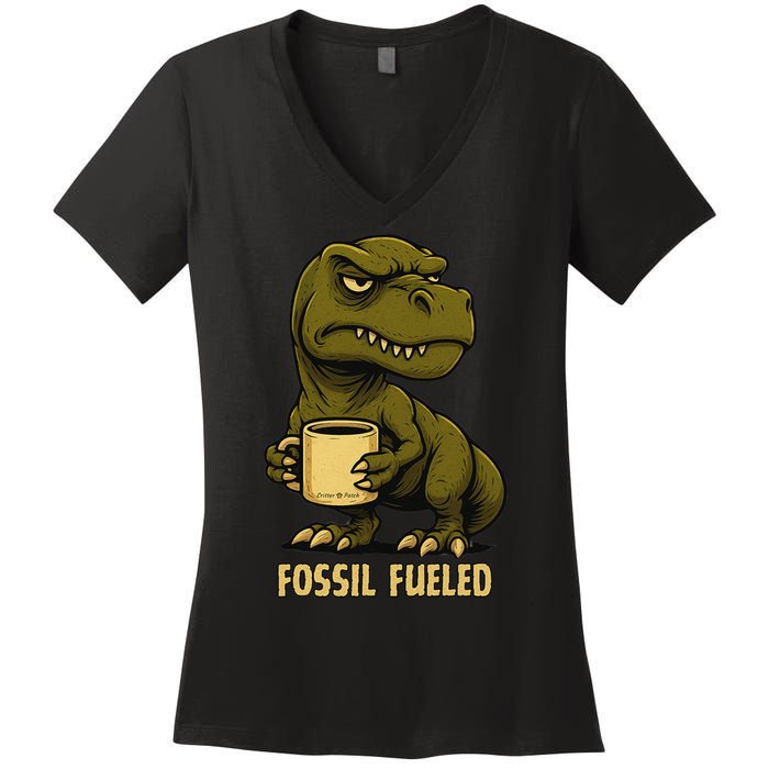 Fossil Fueled Grumpy Women's V-Neck T-Shirt