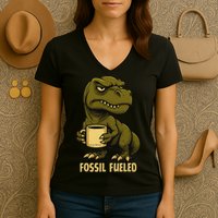 Fossil Fueled Grumpy Women's V-Neck T-Shirt