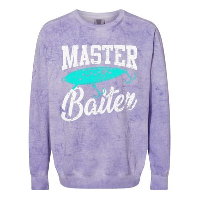 Funny Fishermen Gifts Adult Humor Fishings Master Baiter Colorblast Crewneck Sweatshirt