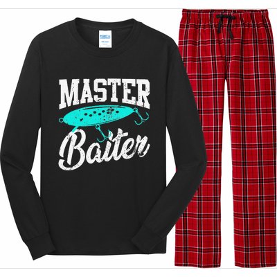 Funny Fishermen Gifts Adult Humor Fishings Master Baiter Long Sleeve Pajama Set