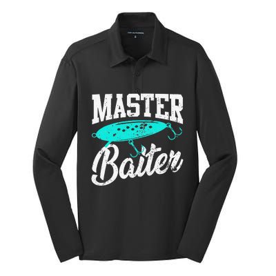 Funny Fishermen Gifts Adult Humor Fishings Master Baiter Silk Touch Performance Long Sleeve Polo