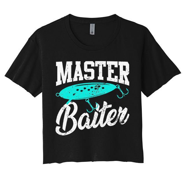 Funny Fishermen Gifts Adult Humor Fishings Master Baiter Crop Top