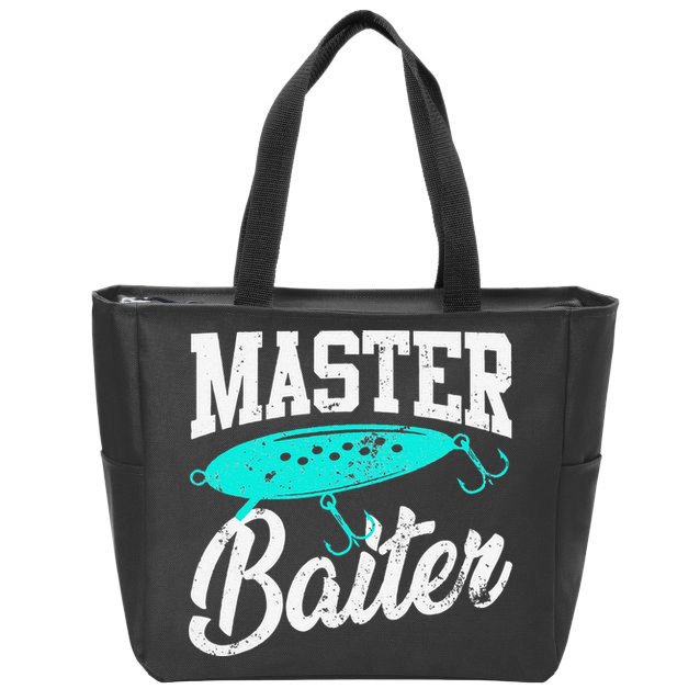 Funny Fishermen Gifts Adult Humor Fishings Master Baiter Zip Tote Bag