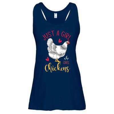 Funny Farmer Gifts Just A Girl Who Loves Chickens Ladies Essential Flowy Tank