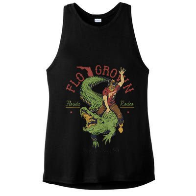 Funny Flo Grown Florida Rodeo Ladies PosiCharge Tri-Blend Wicking Tank