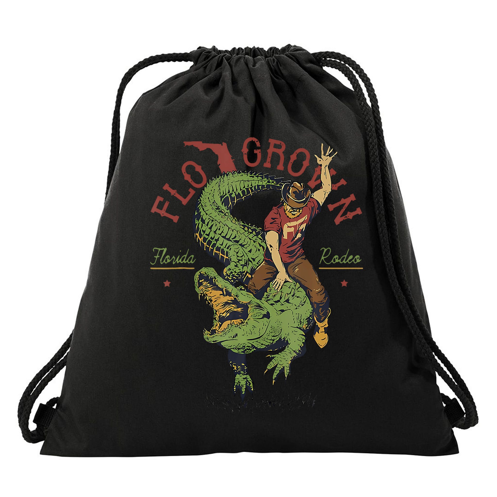 Funny Flo Grown Florida Rodeo Drawstring Bag