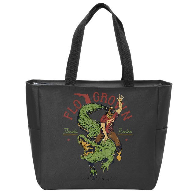 Funny Flo Grown Florida Rodeo Zip Tote Bag