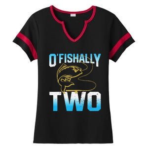 Fishing Fisherman Gifts For 2 Year Old 2nd Birthday Ladies Halftime Notch Neck Tee