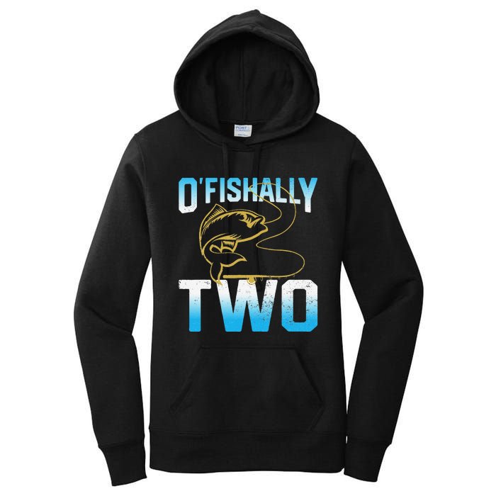 Fishing Fisherman Gifts For 2 Year Old 2nd Birthday Women's Pullover Hoodie